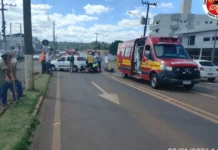 Motociclista sofre fraturas em colisão no centro de Fraiburgo