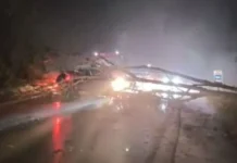 Temporal em Canoinhas causa queda de árvores e interdita rodovia