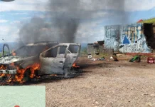 Incêndio destrói veículo próximo ao Morro Agudo em Tangará