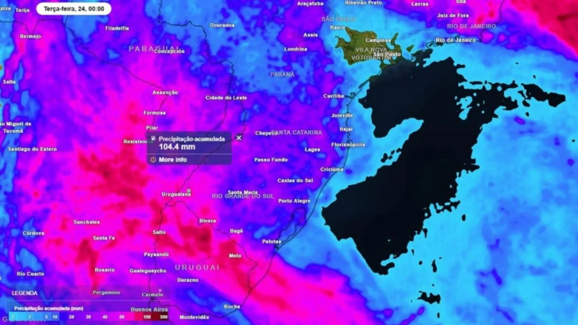 Chuvas fortes, ventos intensos e granizo devem atingir estados do Sul nesta segunda (23)