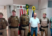 Salto Veloso reforça segurança com novos policiais na cidade Salto Veloso reforça segurança com novos policiais na cidade