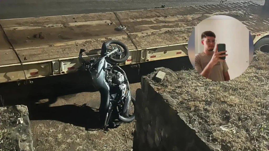 Morre motociclista que caiu da rodovia no pátio da prefeitura