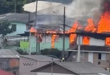 Família de Videira, atingida por incêndio, pede ajuda Família de Videira, atingida por incêndio, pede ajuda