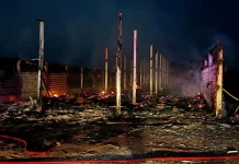 Aviário é totalmente destruído por incêndio durante a madrugada Aviário é totalmente destruído por incêndio durante a madrugada