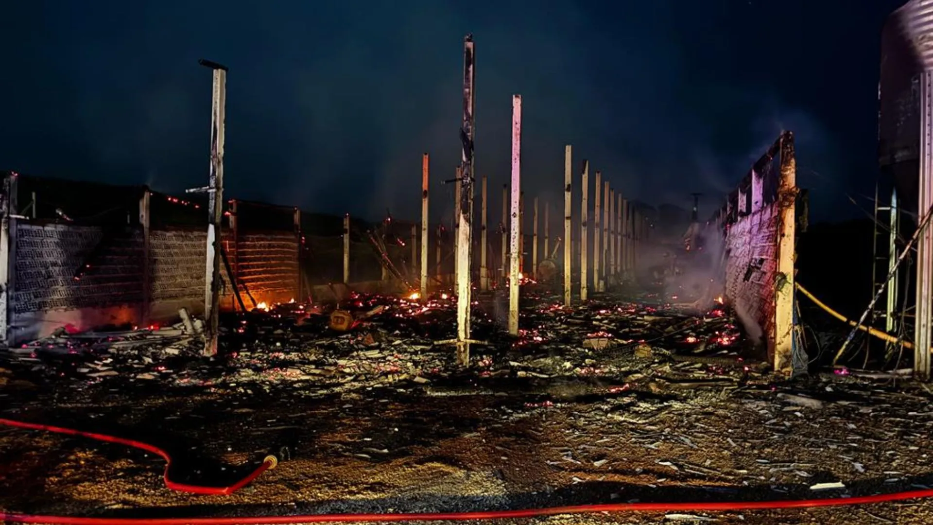 Aviário é totalmente destruído por incêndio durante a madrugada