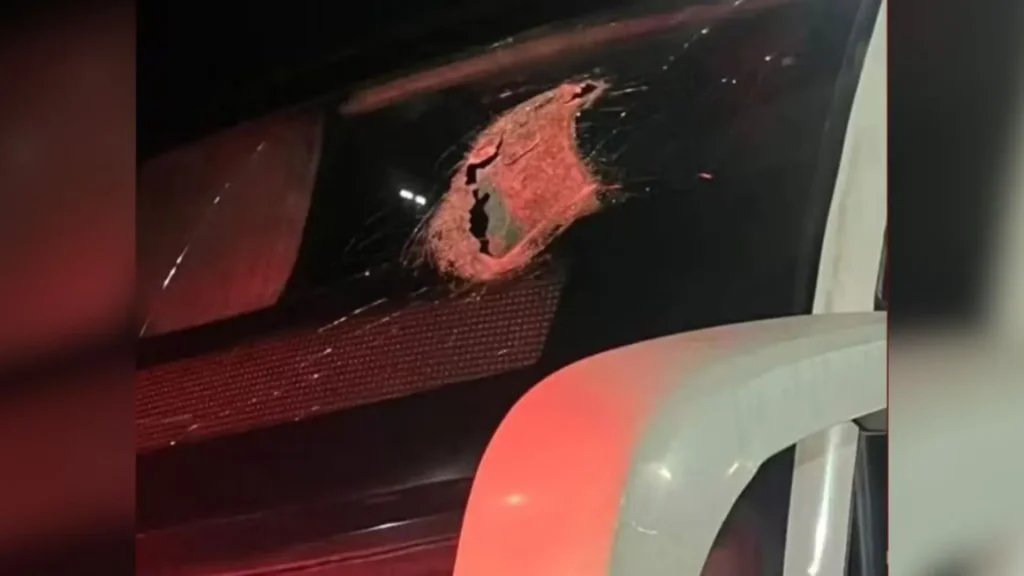 Passageiro morre após peça de caminhão atingir ônibus