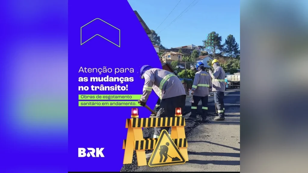 Obras de esgoto avançam em Caçador com mudanças no trânsito