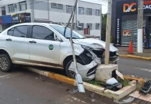 Colisão causa congestionamento em Caçador Colisão causa congestionamento em Caçador