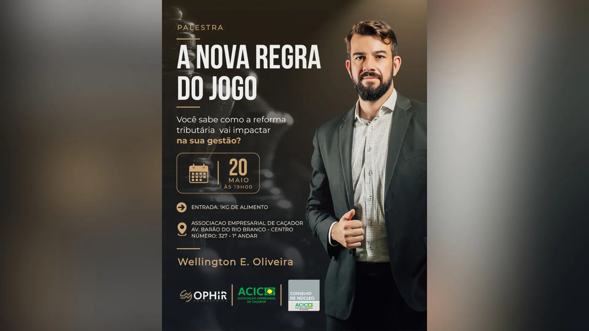 Palestra na Acic em Caçador vai debater impactos da reforma tributária