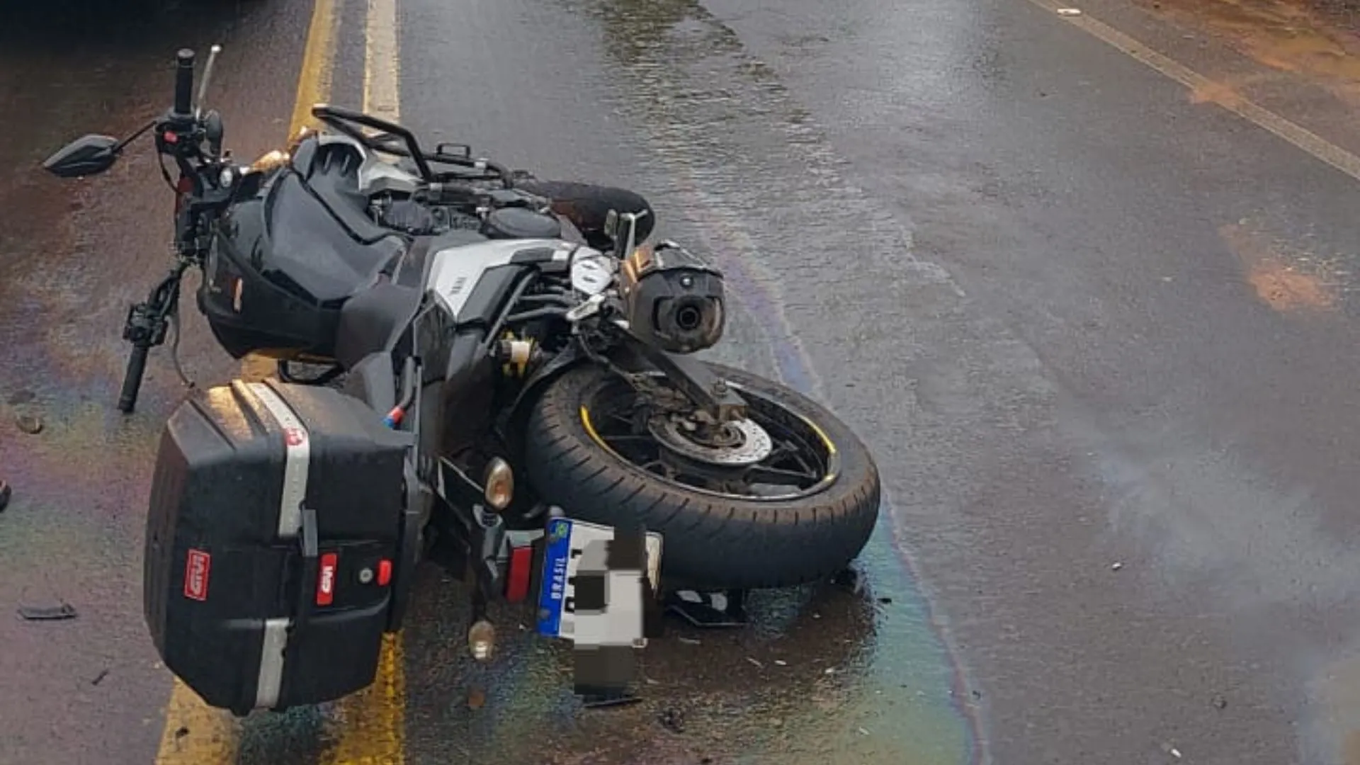 Motociclista fica ferido após colisão entre moto e carro na SC-355 em Videira