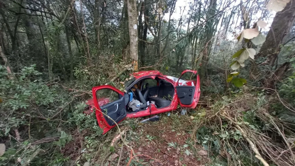 Saída de pista deixa duas pessoas feridas na SC-135