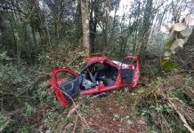 Saída de pista deixa duas pessoas feridas na SC-135 Saída de pista deixa duas pessoas feridas na SC-135