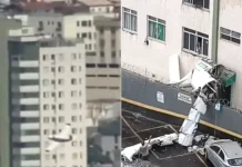 VÍDEO: Avião atinge prédio e cai em área urbana de Belo Horizonte Avião atinge prédio e cai em área urbana de Belo Horizonte