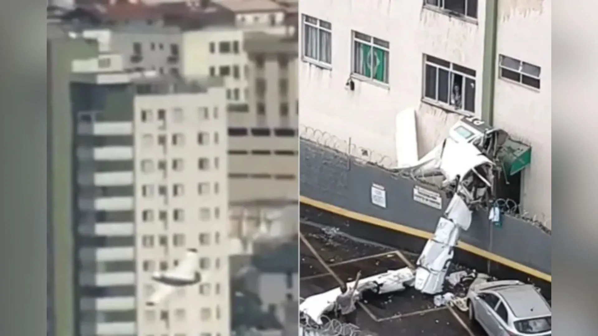 Avião atinge prédio e cai em área urbana de Belo Horizonte