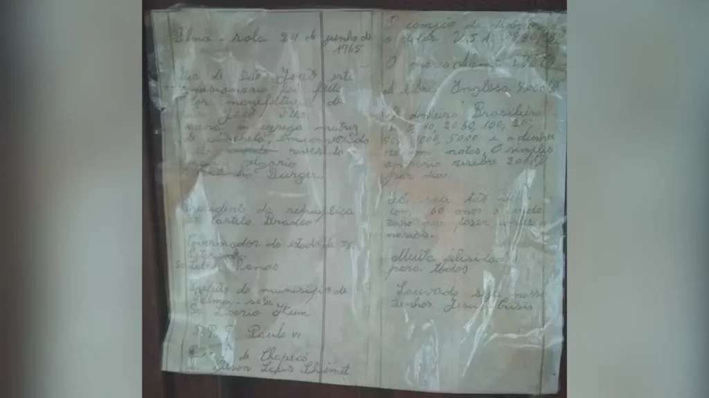 Carta escondida em confessionário por mais de 40 anos revela desabafo de carpinteiro no Oeste de SC