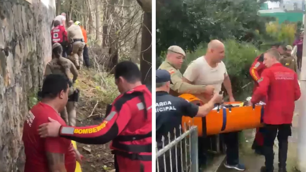 Homem é salvo após cair no Rio do Peixe em Caçador