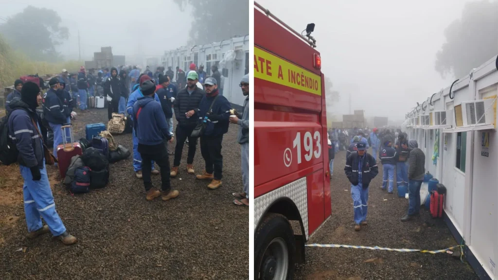 Incêndio atinge alojamento de trabalhadores em Caçador