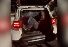 Homem é preso danificando placa de sinalização de trânsito Homem é preso danificando placa de sinalização de trânsito