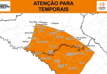Defesa Civil emite alerta laranja para temporais com granizo e rajadas de vento no Meio-Oeste Defesa Civil emite alerta laranja para temporais com granizo e rajadas de vento no Meio-Oeste