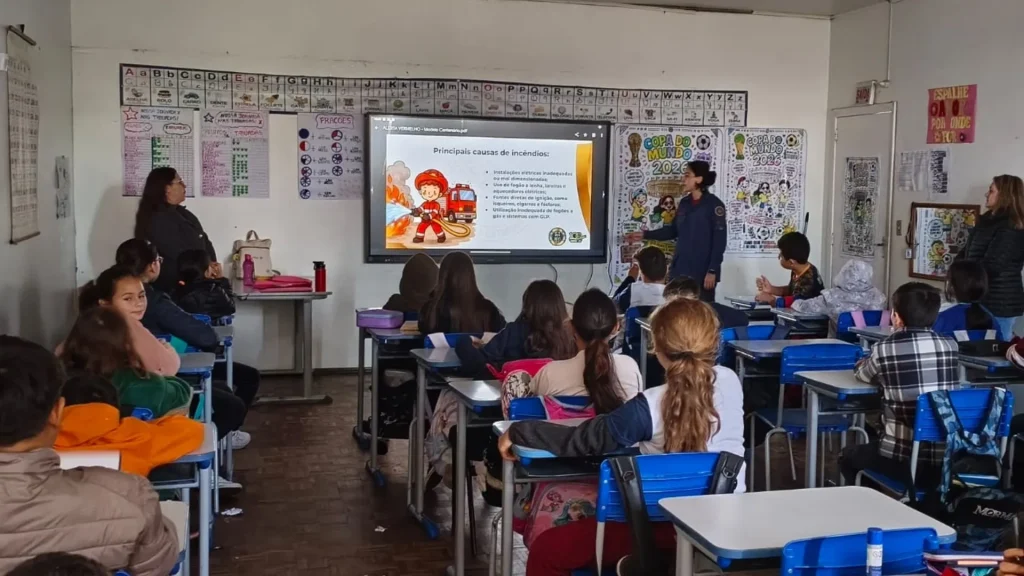 Operação Alerta Vermelho leva orientações sobre prevenção de incêndios às escolas de Videira