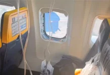 Passageiro é sugado para fora após janela quebrar em pleno voo Passageiro é sugado para fora após janela quebrar em pleno voo