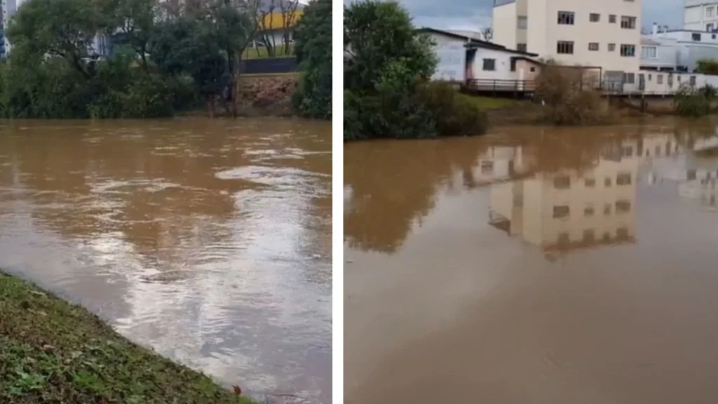 Defesa Civil monitora o nível do Rio do Peixe em Caçador