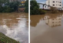 Defesa Civil monitora o nível dos rios em Caçador Defesa Civil monitora o nível do Rio do Peixe em Caçador