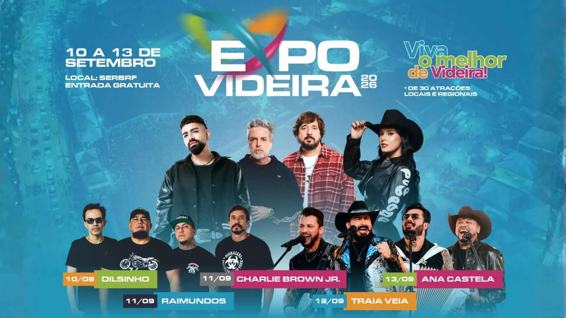 Confira os horários dos shows e atrações da Expo Videira 2026