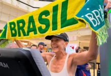 Ultramaratonista bate recorde mundial após correr 866 km em esteira em SC Ultramaratonista bate recorde mundial após correr 866 km em esteira em SC
