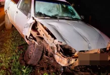 Homem é contido após saída de pista e colisão na SC-452 em Monte Carlo Homem é contido após saída de pista e colisão na SC-452 em Monte Carlo