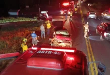 Acidente entre dois carros deixa cinco vítimas em Fraiburgo Acidente entre dois carros deixa cinco vítimas em Fraiburgo