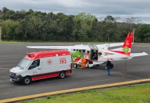 Paciente de Videira é transferido de avião para tratamento cardíaco Paciente de Videira é tranferido de avião para tratamento cardíaco