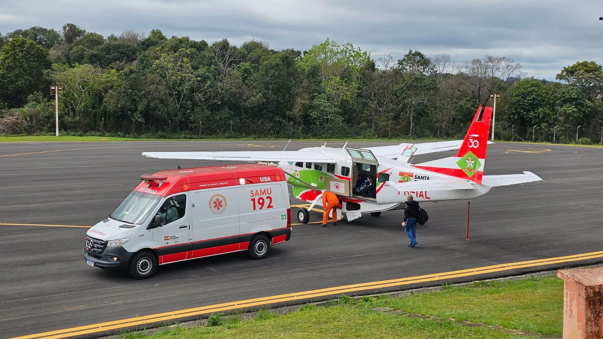 Paciente de Videira é tranferido de avião para tratamento cardíaco