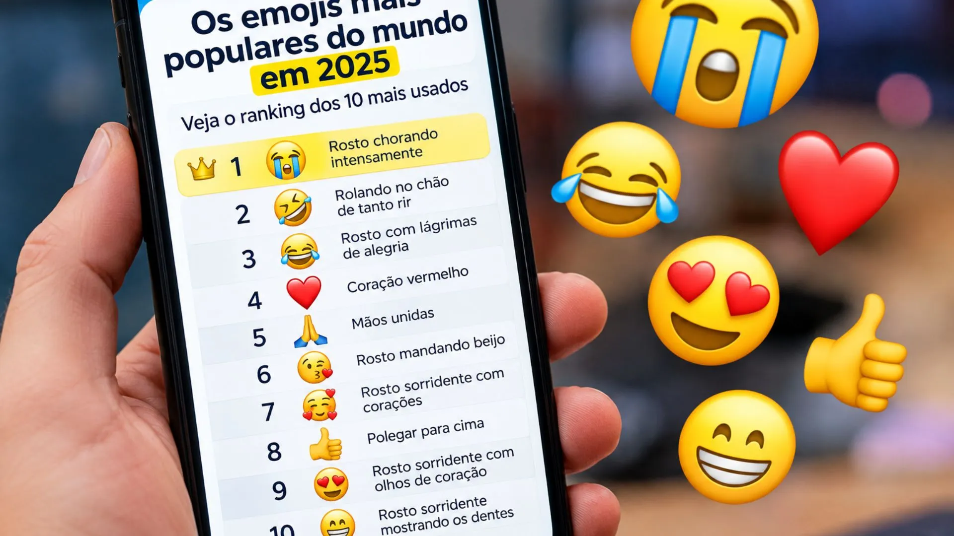 Confira o ranking dos Emojis mais usados em 2025