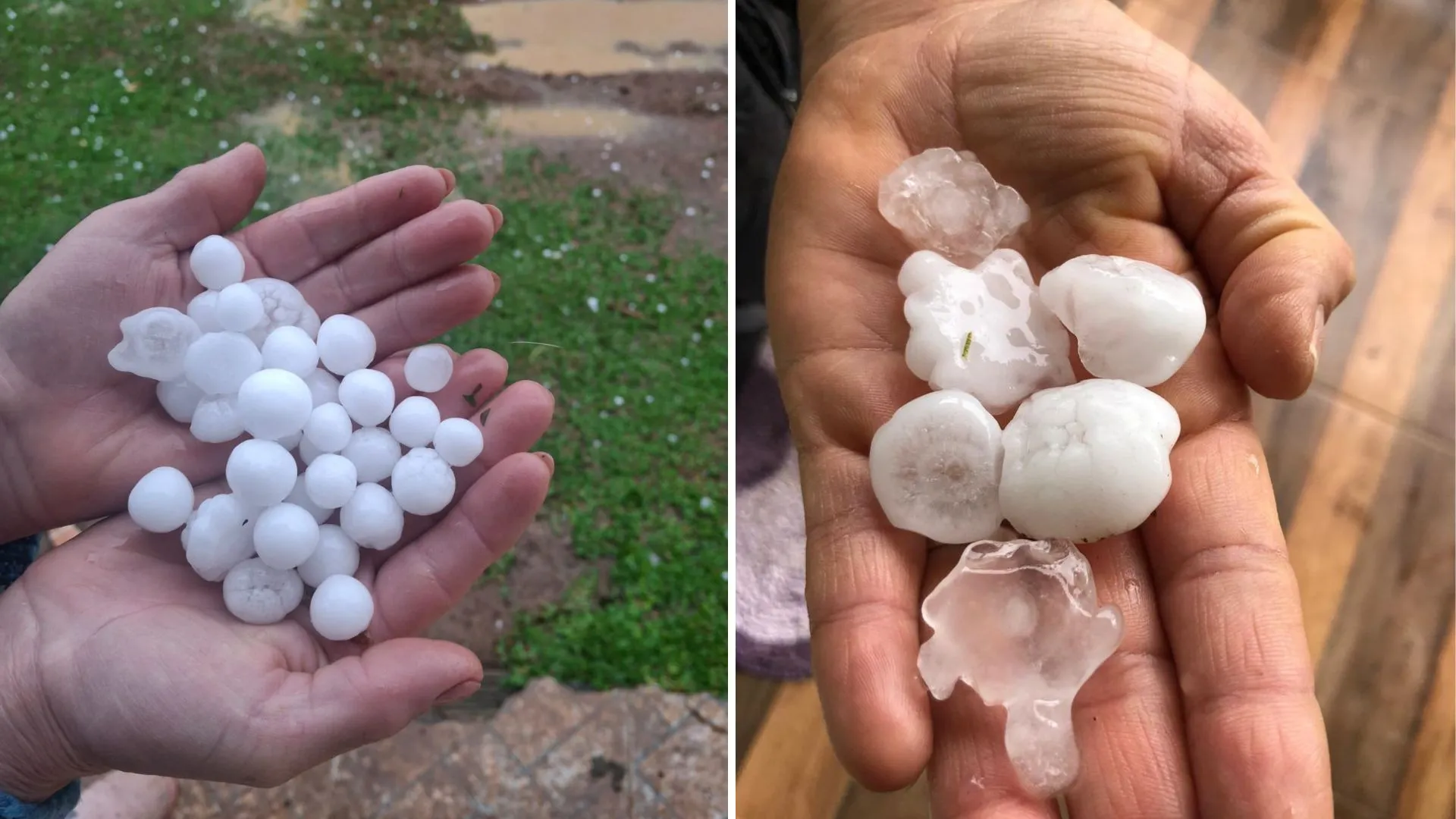 Chuva de granizo atinge municípios de Calmon e Matos Costa