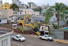 Obras de macrodrenagem avançam em região central de Caçador Obras de macrodrenagem avançam em região central de Caçador