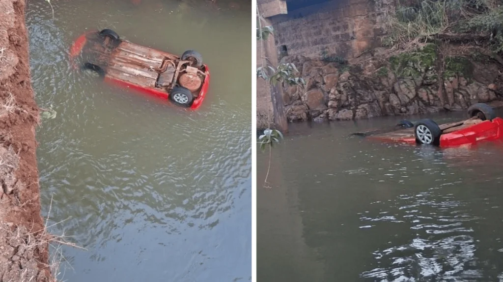 Idosa morre e três pessoas ficam feridas após carro cair em rio no Oeste de SC