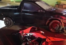 Entregador fica ferido após acidente entre carro e moto em Monte Carlo Entregador fica ferido após acidente entre carro e moto em Monte Carlo