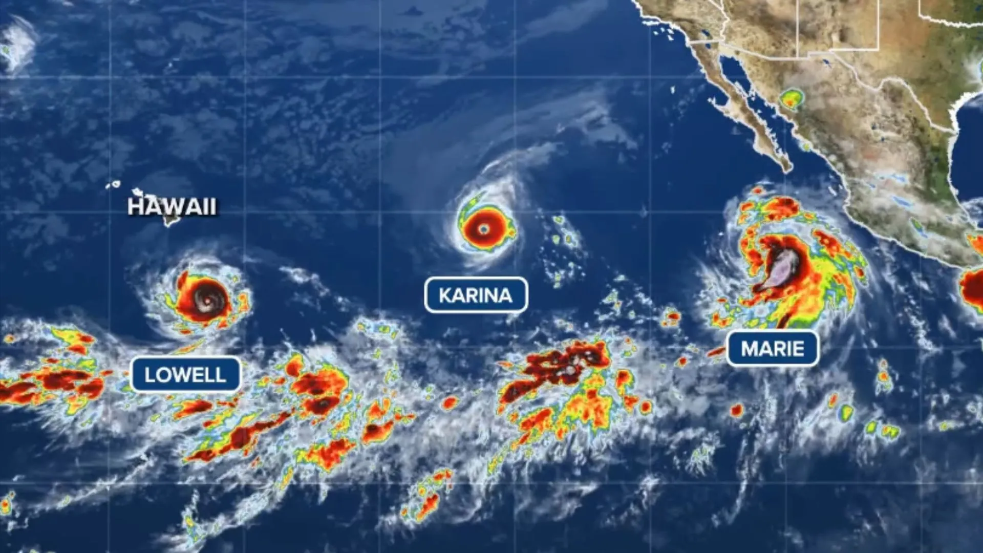 El Niño favorece cenário raro com três furacões no Pacífico