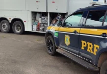 Eletrônicos e perfumes são apreendidos em abordagem a ônibus na BR-282 Eletrônicos e perfumes são apreendidos em abordagem a ônibus na BR-282
