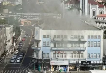 Fritadeira esquecida ligada provoca incêndio em restaurante no Centro de Joaçaba Fritadeira esquecida ligada provoca incêndio em restaurante no Centro de Joaçaba