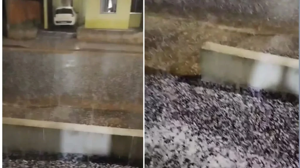 Chuva de granizo assusta moradores do bairro Martello em Caçador
