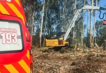 Trabalhador de 23 anos morre após acidente com toras de eucalipto Trabalhador de 23 anos morre após acidente com toras de eucalipto