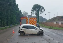 Acidente em Videira deixa motorista ferida Acidente em Videira deixa motorista ferida
