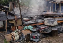 Família perde todos os bens após incêndio em Lebon Régis Família perde todos os bens após incêndio em Lebon Régis